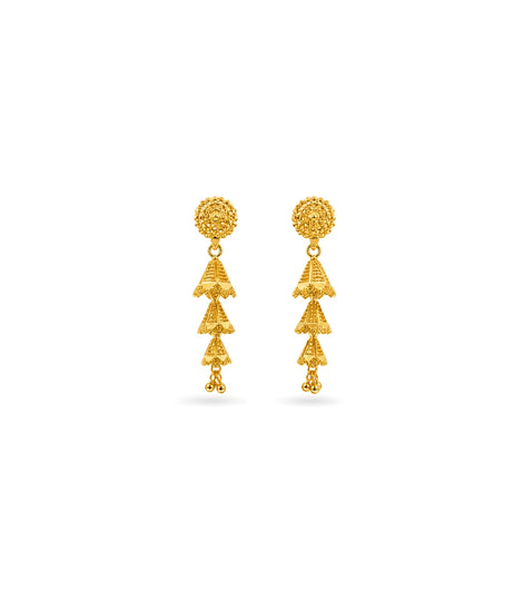Gold Plated Feminine Jhumka Earrings