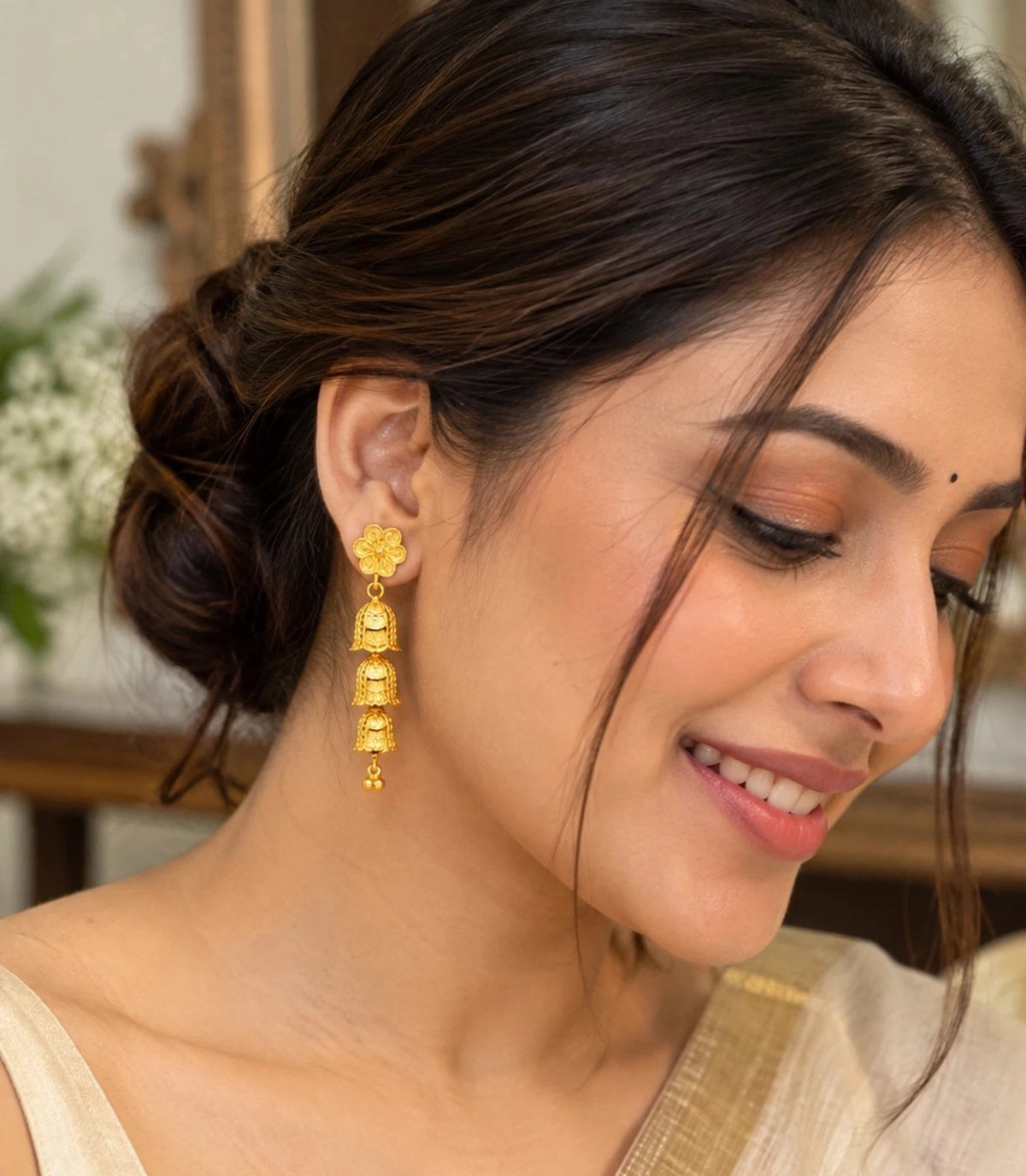 Gold Plated Charming Jhumka Earrings