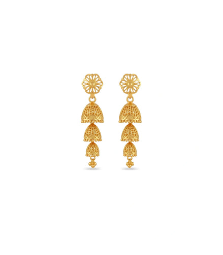 Gold Plated Bliss Jhumka Earrings