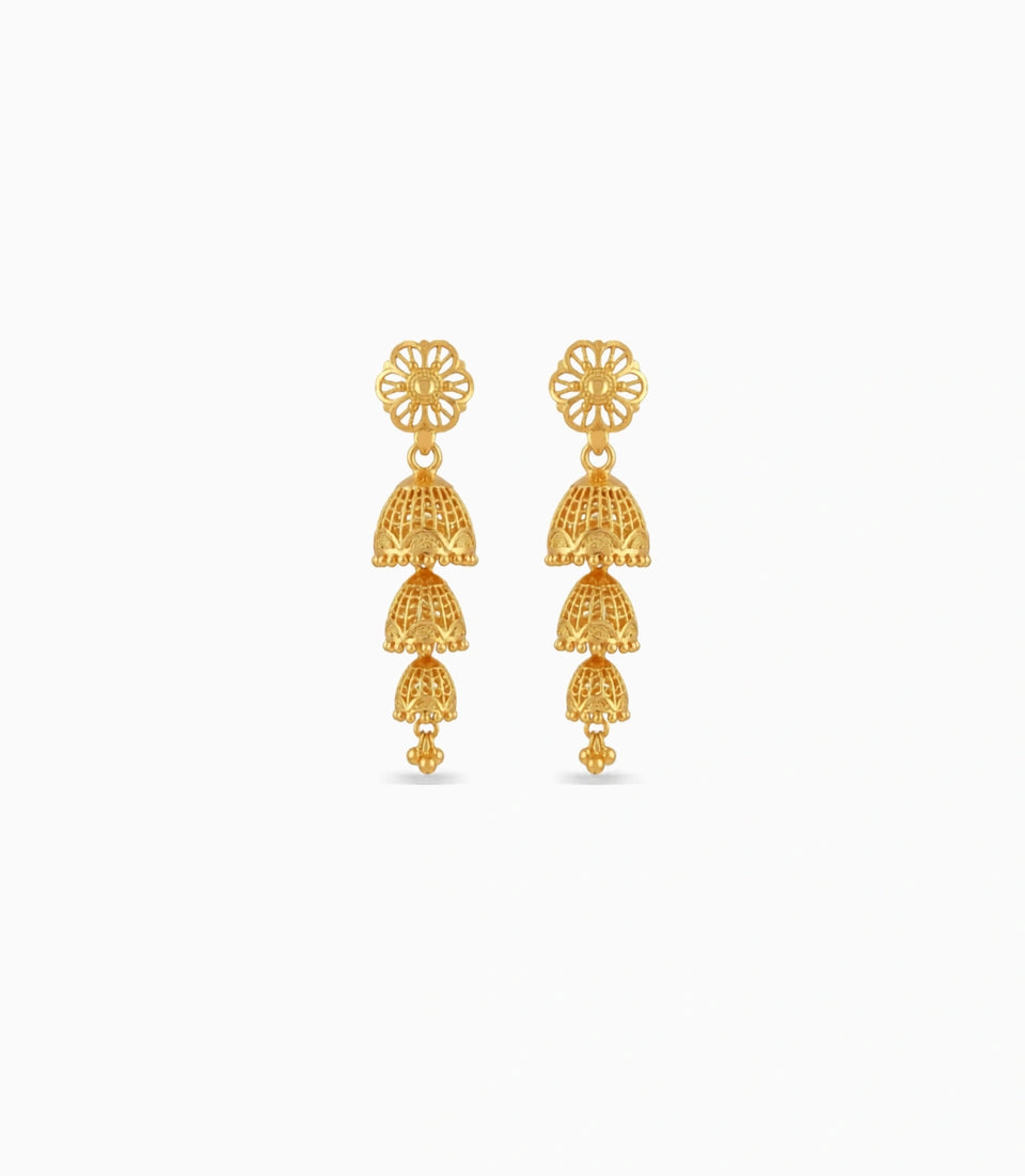 Gold Plated Bliss Jhumka Earrings
