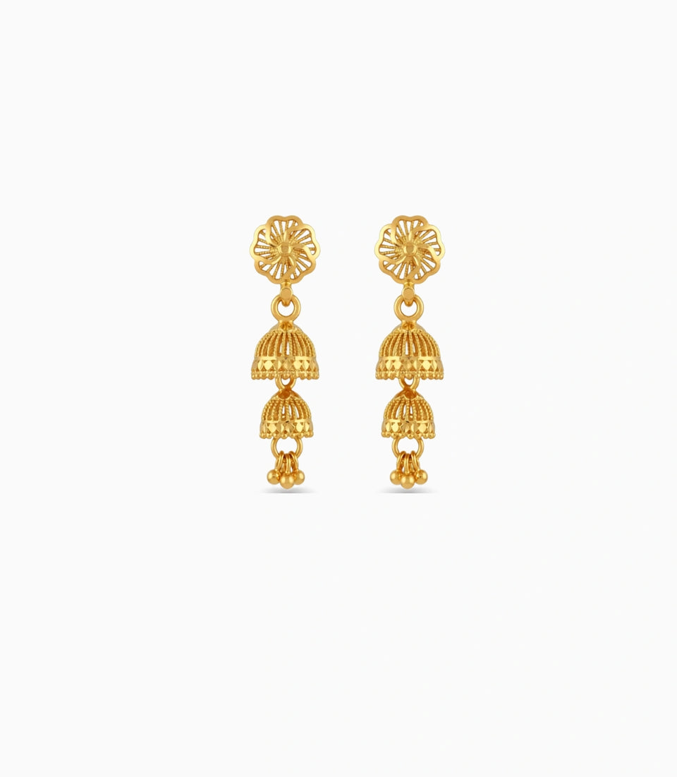 Gold Plated Harmony Jhumka Earrings