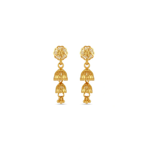 Gold Plated Harmony Jhumka Earrings