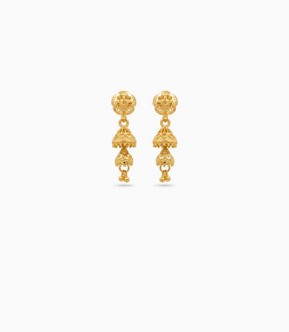 Gold Plated Serene Jhumka Earrings