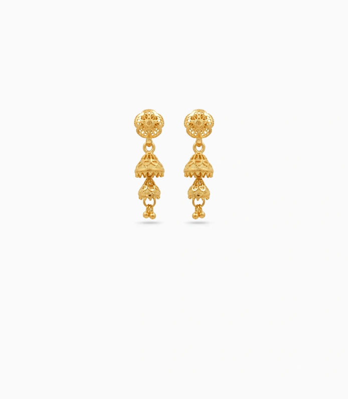 Gold Plated Serene Jhumka Earrings