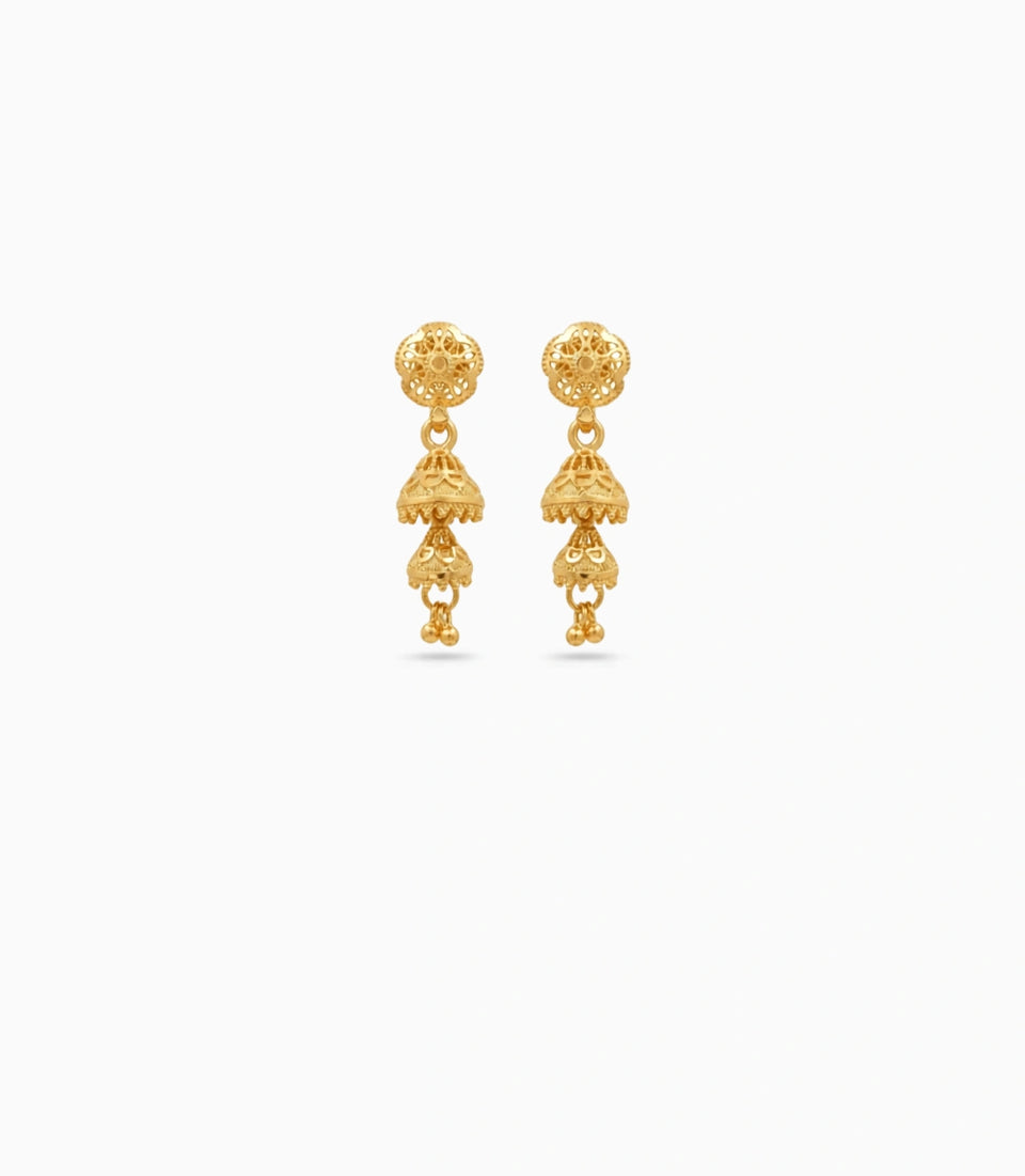 Gold Plated Serene Jhumka Earrings