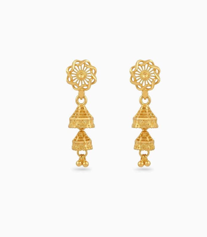 Gold Plated Soft Jhumka Earrings