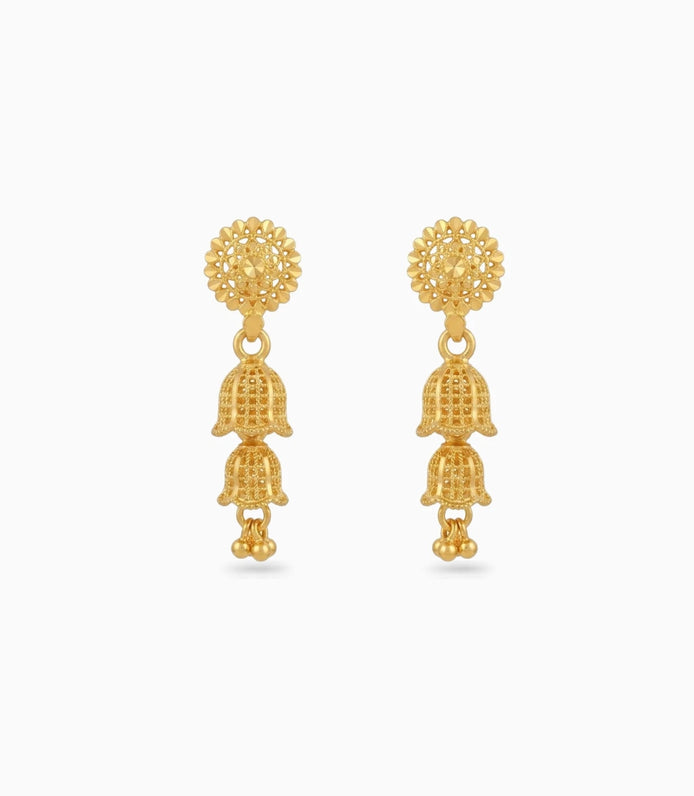Gold Plated Elegant Touch Jhumka Earrings