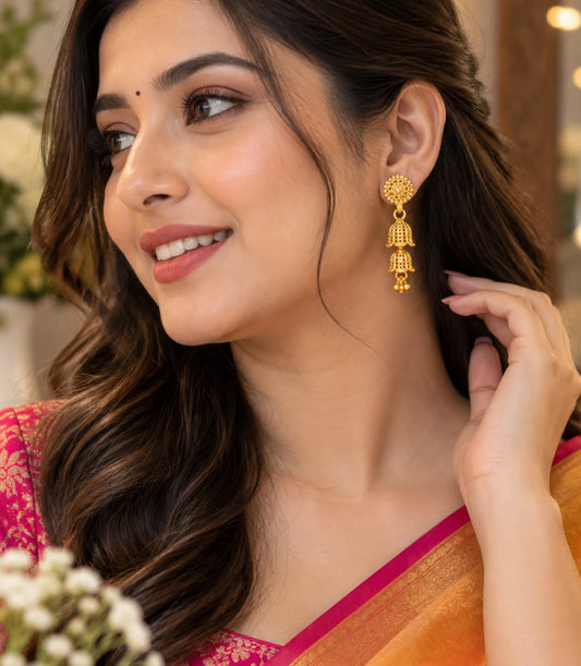 Gold Plated Elegant Touch Jhumka Earrings