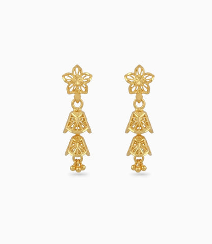 Gold Plated Golden Glow Jhumka Earrings