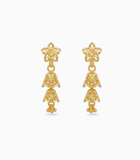 Gold Plated Golden Glow Jhumka Earrings