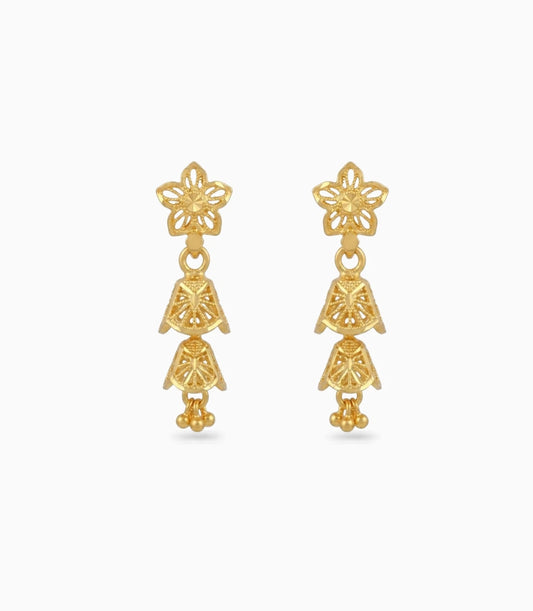 Gold Plated Golden Glow Jhumka Earrings