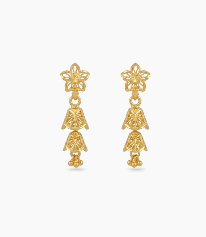 Gold Plated Golden Glow Jhumka Earrings
