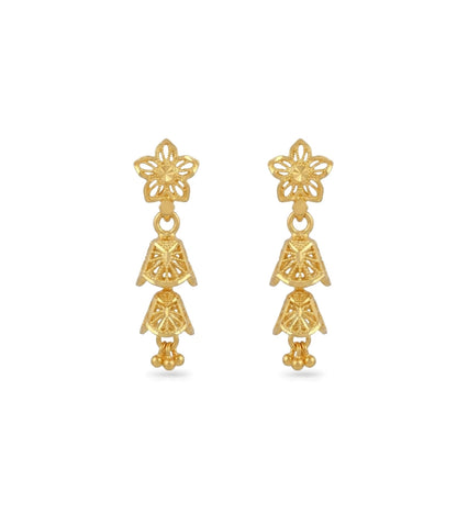 Gold Plated Golden Glow Jhumka Earrings