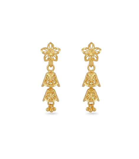 Gold Plated Golden Glow Jhumka Earrings
