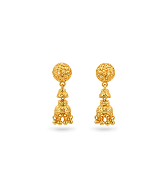 Gold Plated Heritage Bell Jhumka Earrings