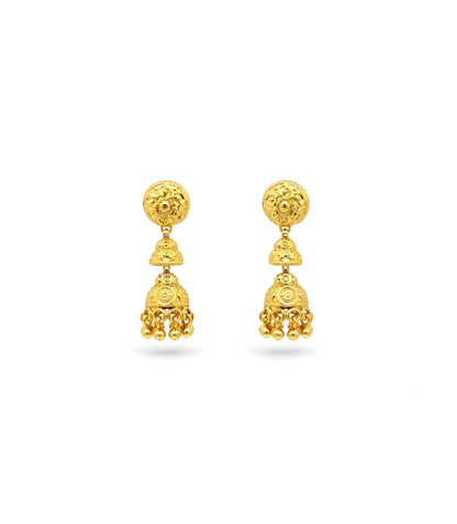 Gold Plated Hanging Bell Jhumka Earrings