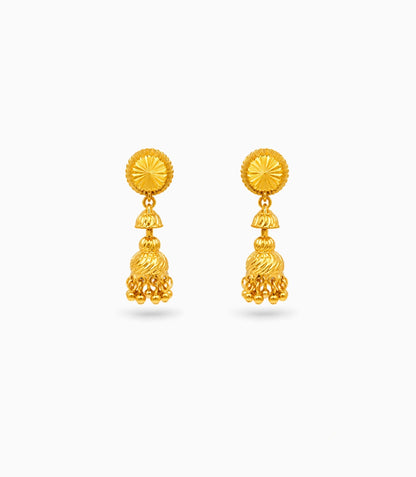 Gold Plated Dangling Bell Jhumka Earrings