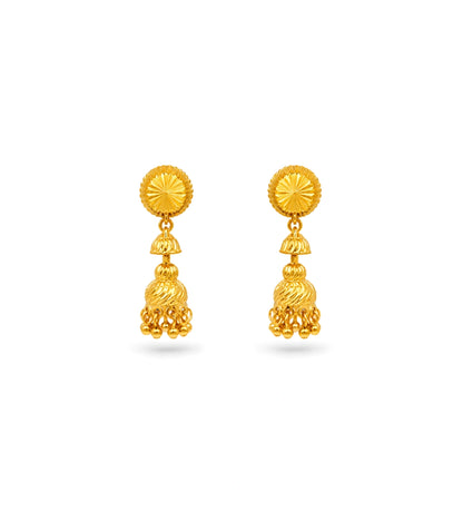 Gold Plated Dangling Bell Jhumka Earrings