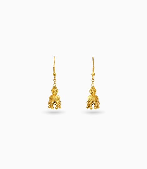 Gold Plated Traditional Delicate Jhumka Earrings
