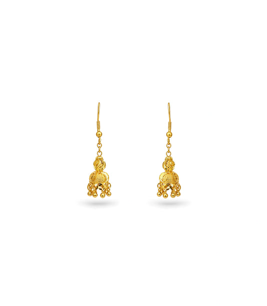 Gold Plated Traditional Delicate Jhumka Earrings