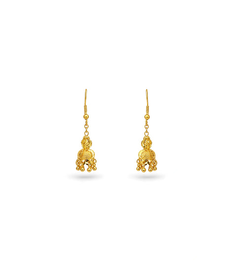 Gold Plated Traditional Delicate Jhumka Earrings