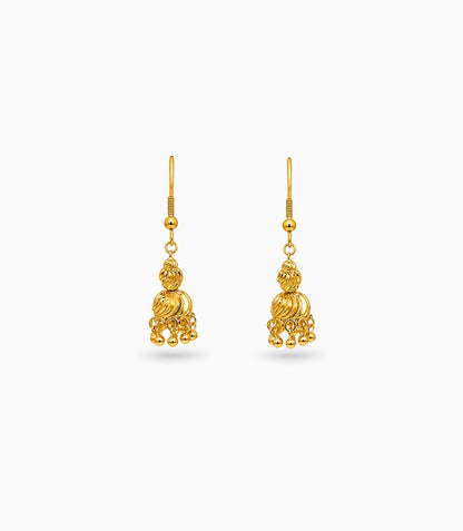 Gold Plated Traditional Filigree Jhumka Earrings