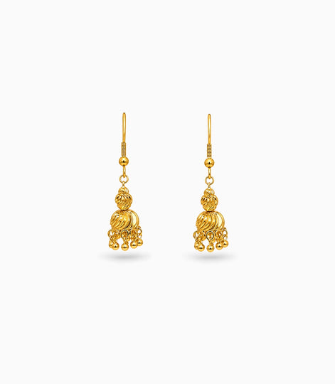 Gold Plated Traditional Filigree Jhumka Earrings