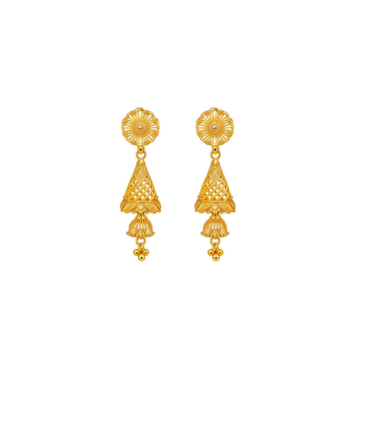 Gold Plated Harmony Traditional Jhumka Earrings