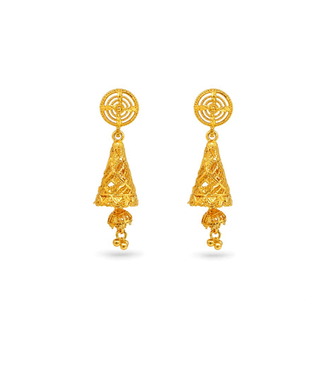 Gold Plated Harmony Traditional Jhumka Earrings