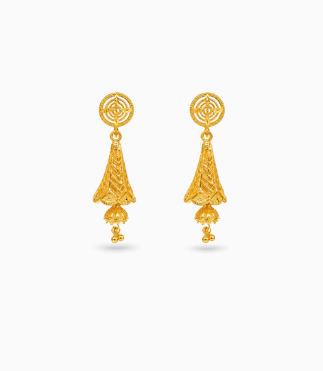 Gold Plated Serene Traditional Jhumka Earrings