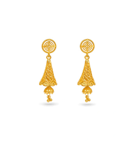 Gold Plated Serene Traditional Jhumka Earrings
