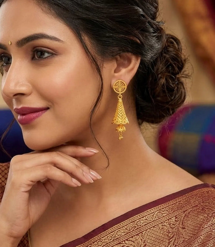Gold Plated Serene Traditional Jhumka Earrings