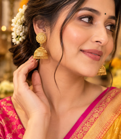 Gold Plated Soft Traditional Jhumka Earrings