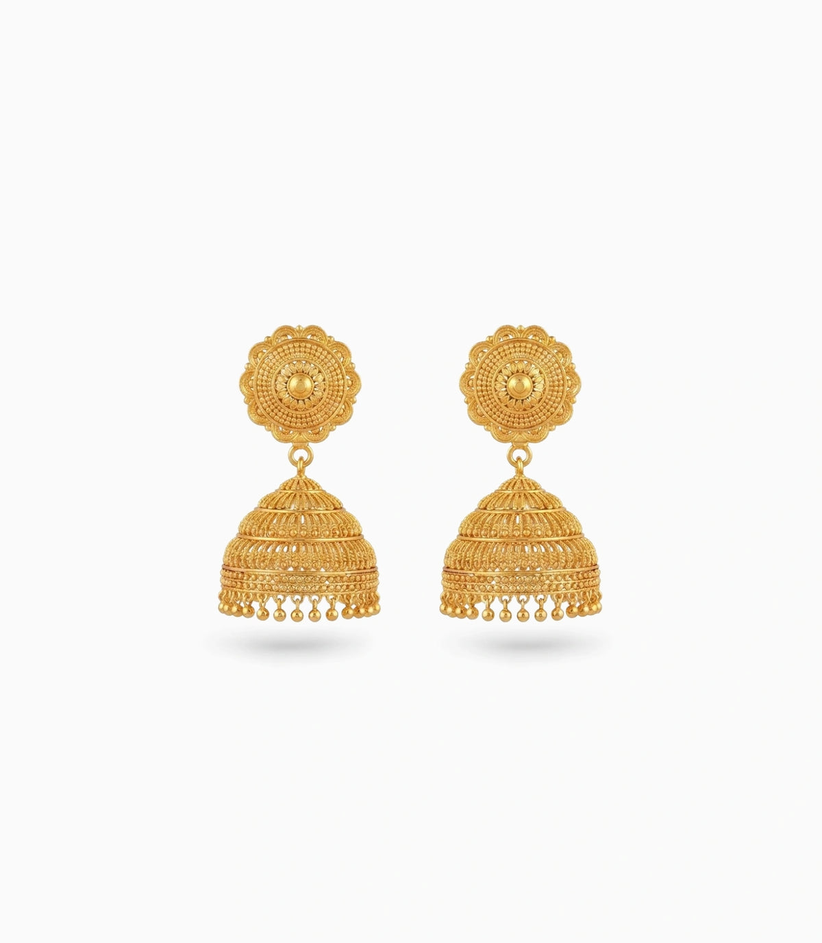 Gold Plated Gentle Traditional Jhumka Earrings