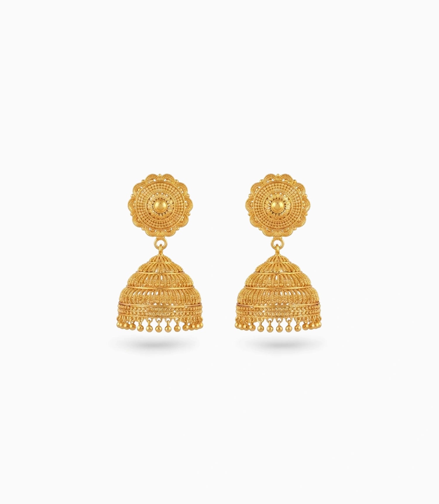 Gold Plated Gentle Traditional Jhumka Earrings
