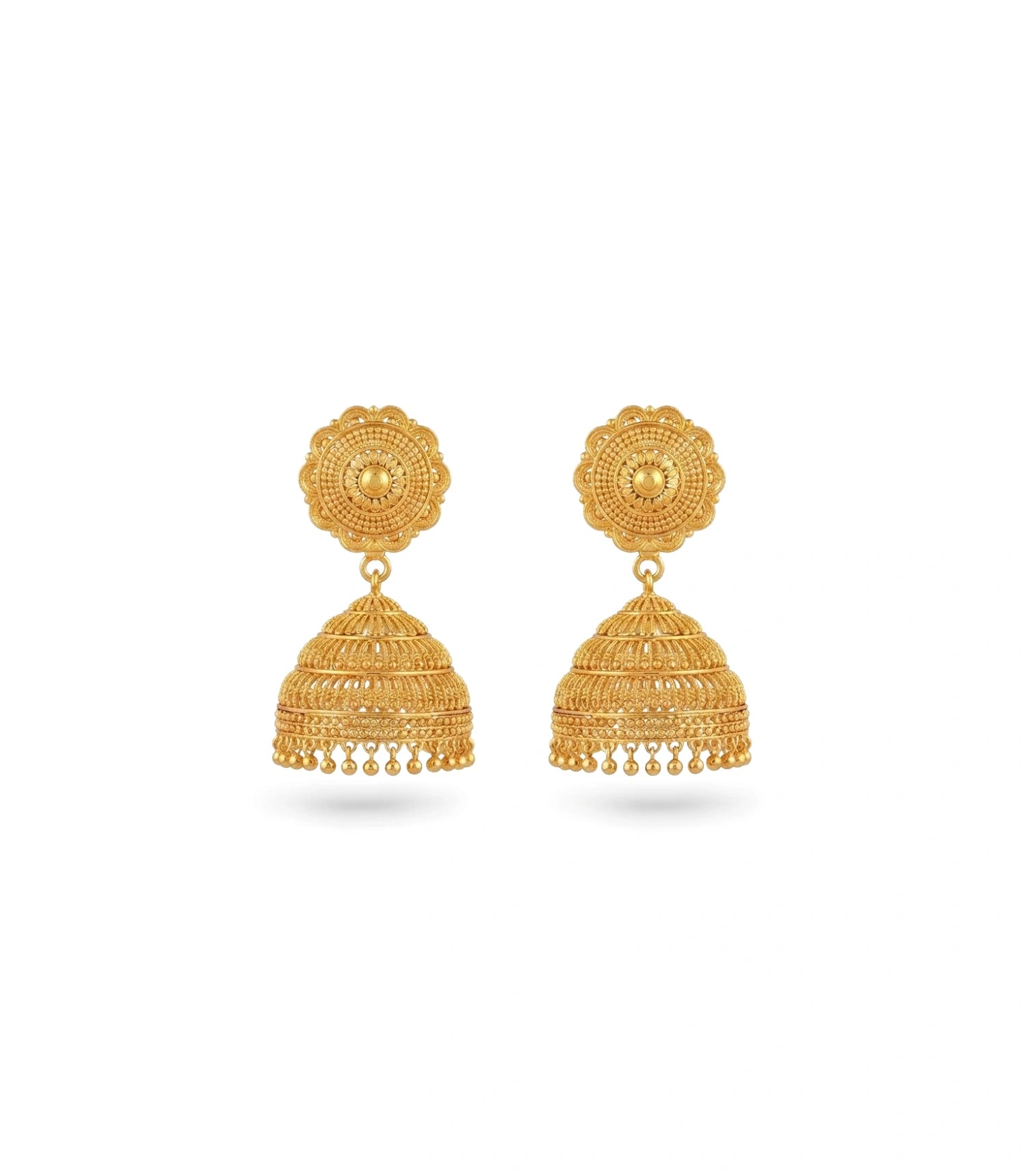 Gold Plated Gentle Traditional Jhumka Earrings