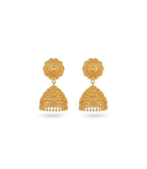 Gold Plated Gentle Traditional Jhumka Earrings