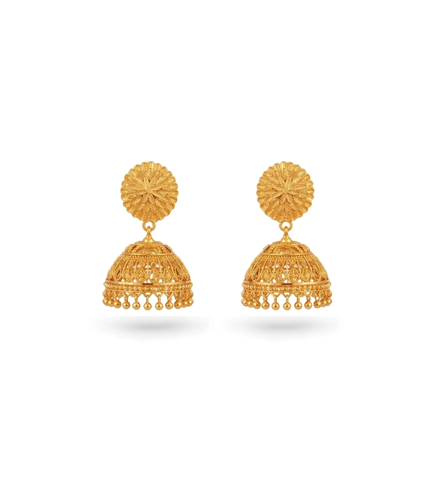 Gold Plated Golden Traditional Jhumka Earrings
