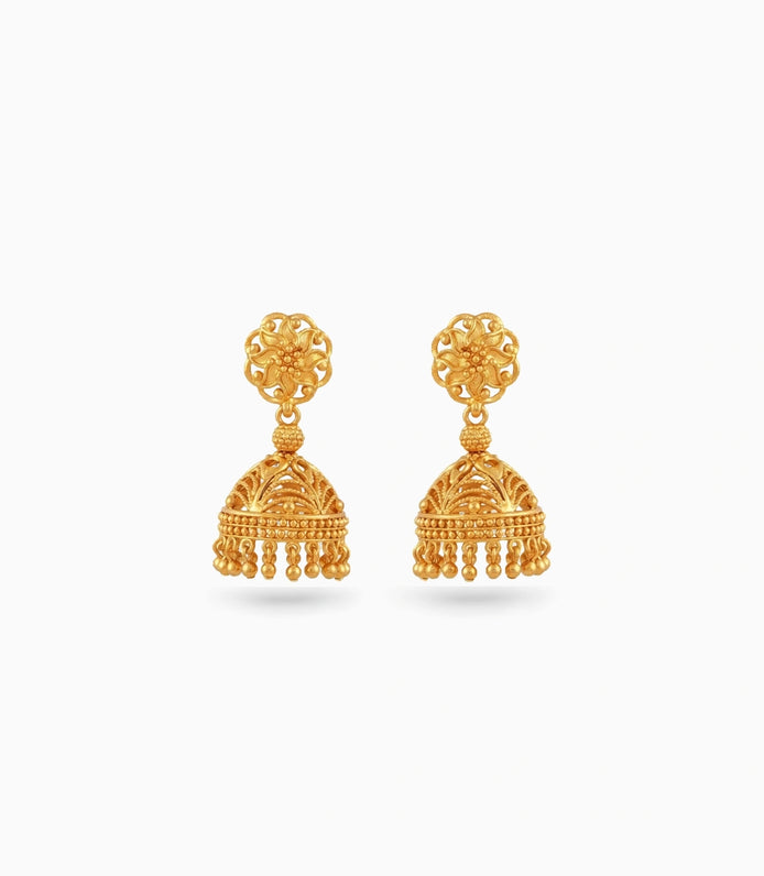 Gold Plated Delight Traditional Jhumka Earrings