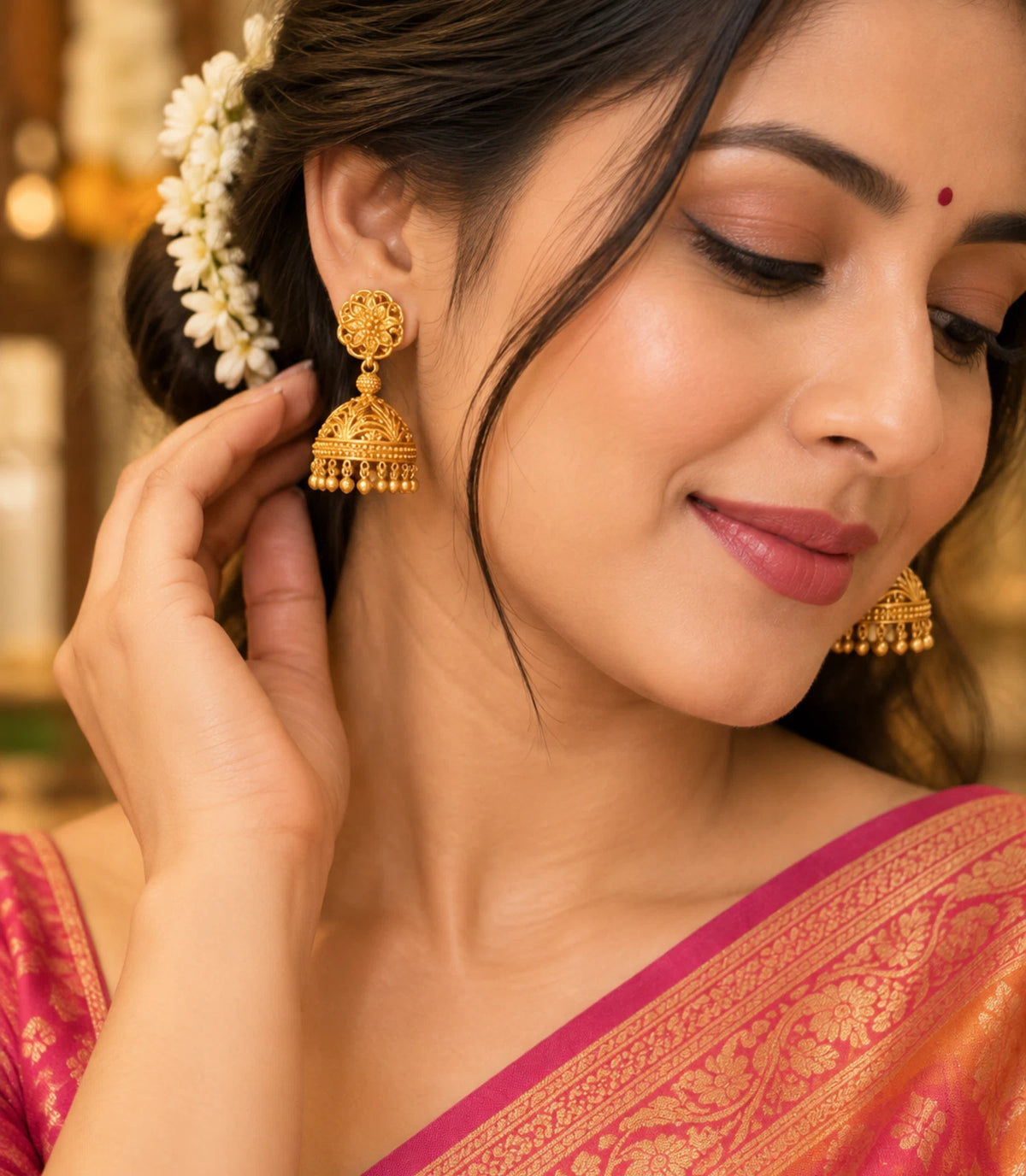 Gold Plated Delight Traditional Jhumka Earrings