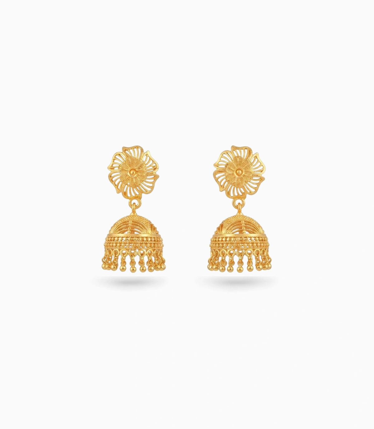 Gold Plated Precious Traditional Jhumka Earrings