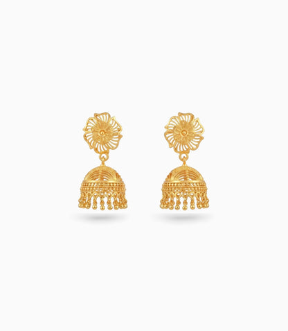 Gold Plated Precious Traditional Jhumka Earrings