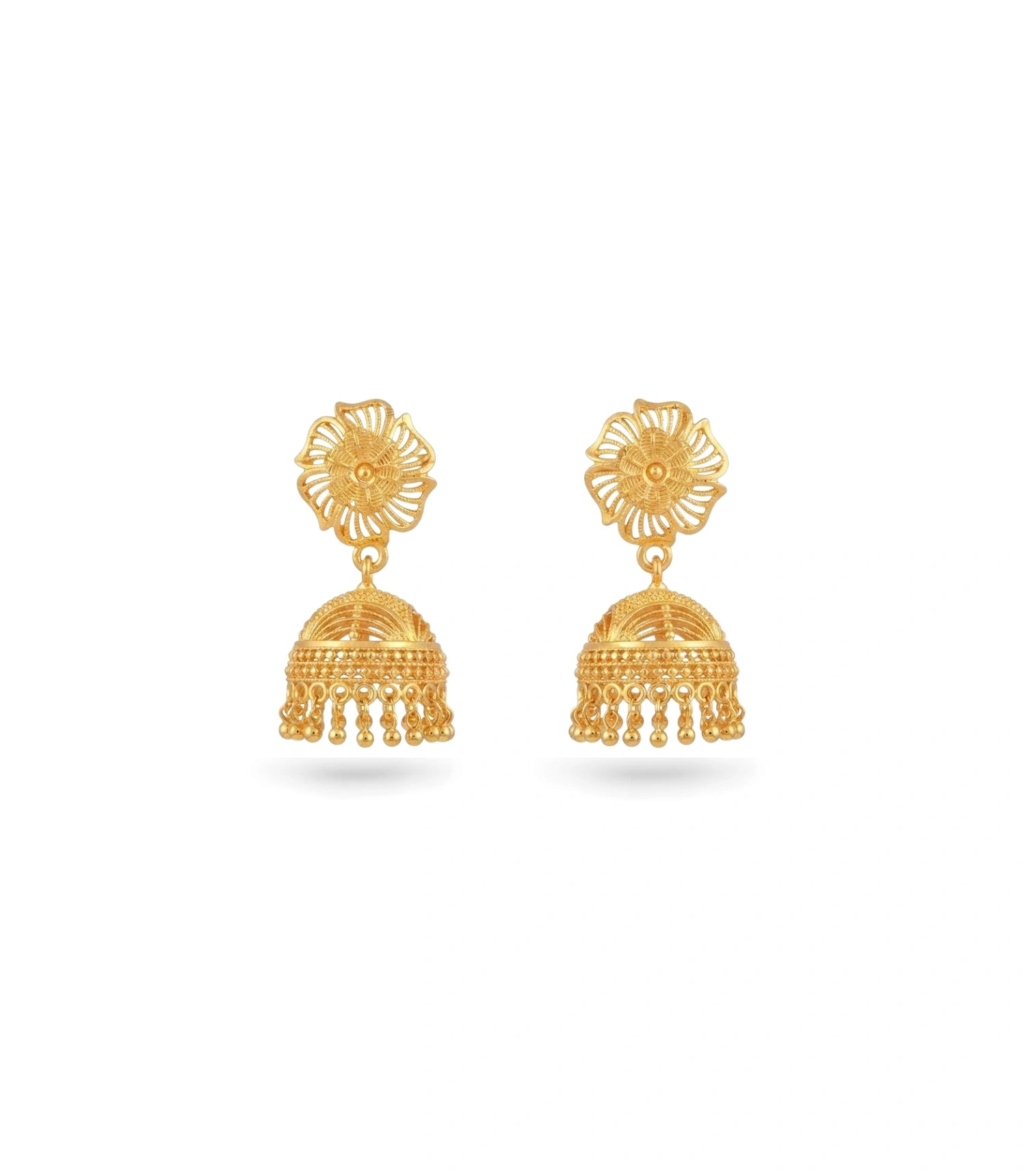 Gold Plated Precious Traditional Jhumka Earrings