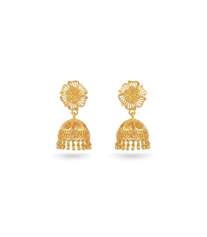 Gold Plated Precious Traditional Jhumka Earrings