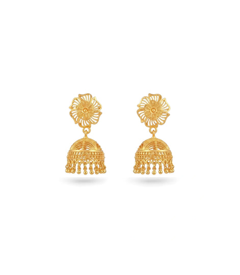 Gold Plated Precious Traditional Jhumka Earrings
