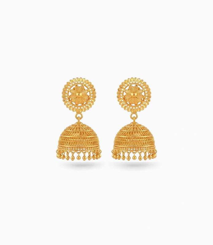 Gold Plated Wedding Traditional Jhumka Earrings