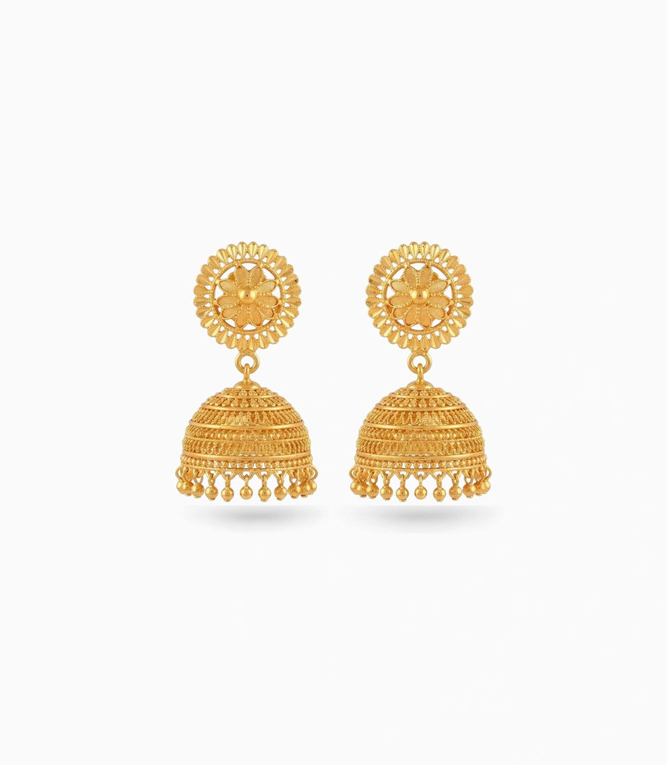 Gold Plated Wedding Traditional Jhumka Earrings