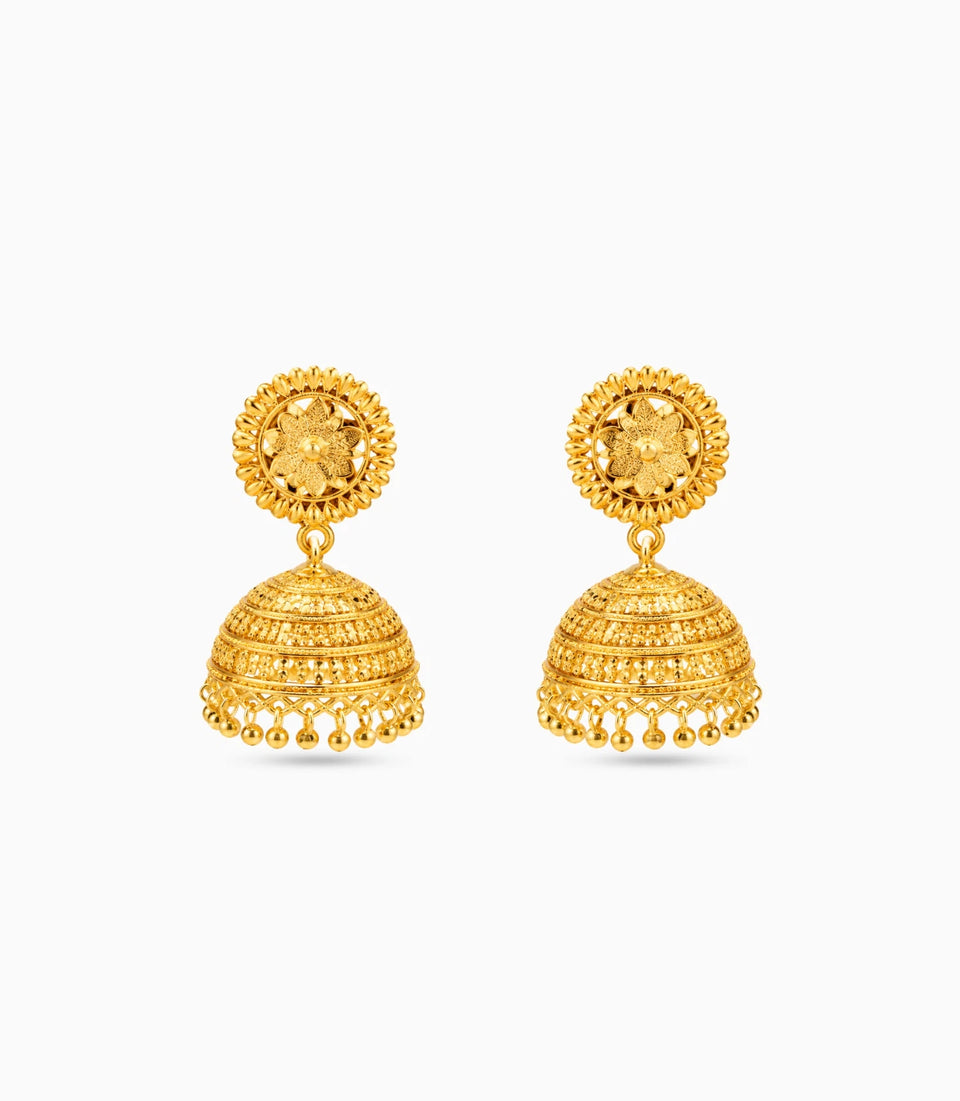 Gold Plated Wedding Traditional Jhumka Earrings