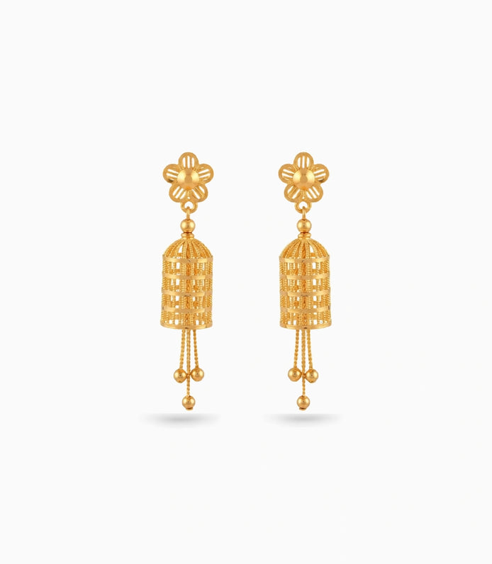 Gold Plated Traditional Festive Jhumka Earrings