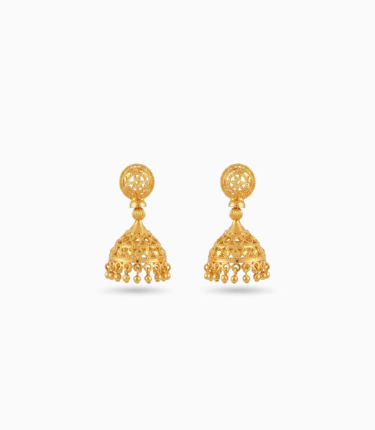 Gold Plated Graceful Traditional Jhumka Earrings